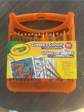 Crayola Create & Colour Colored Pencil Art Set 65 Pieces Kids Activity Kit New